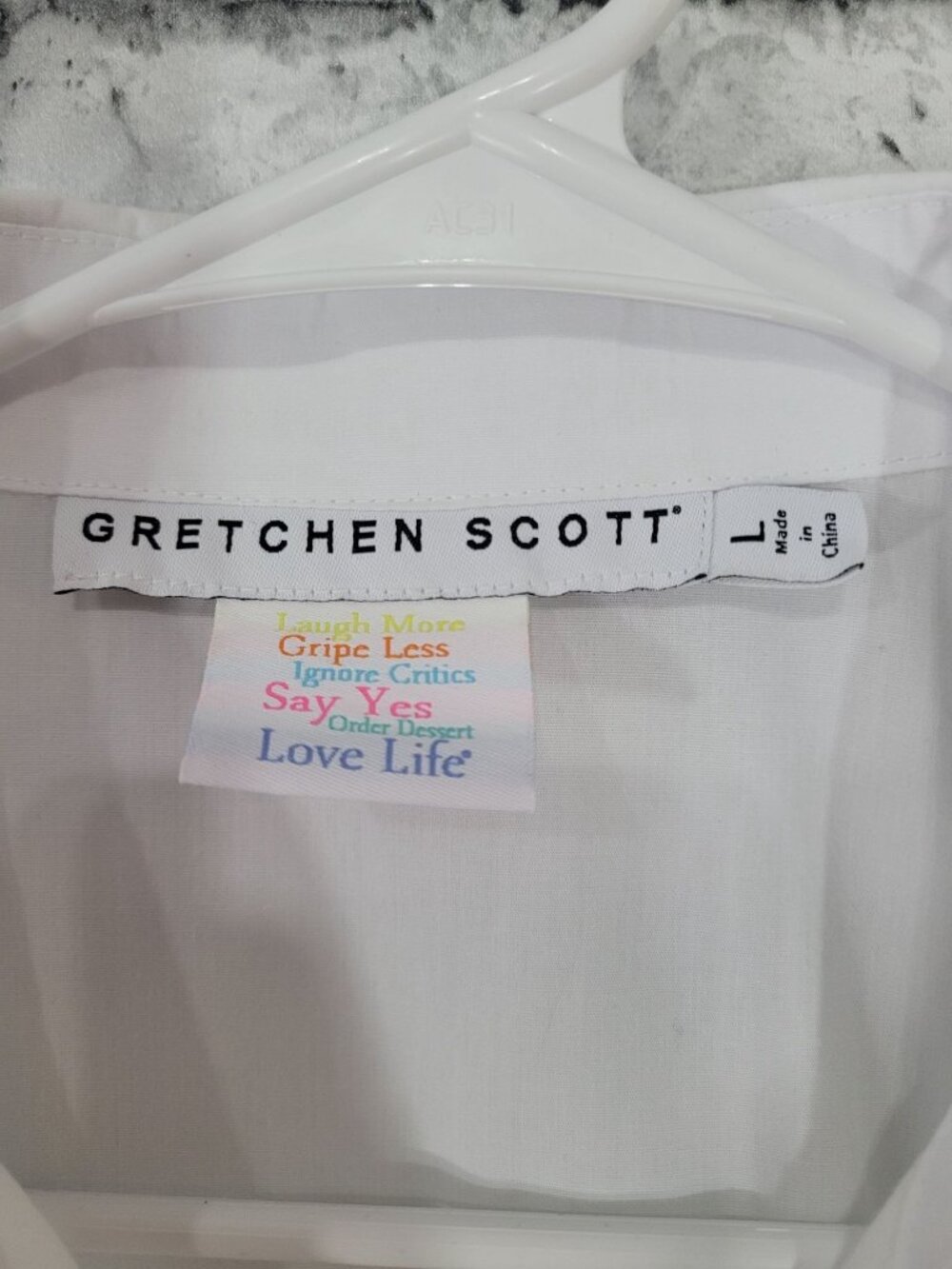 Gretchen Scott White Priss Ruffle Sleeve Button Down Blouse Size Large - Picture 4 of 7